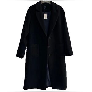 J CREW WOMENS PEACOAT TRENCH COAT JACKET BLACK NEW NWT SIZE XL